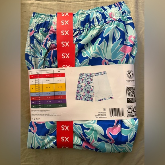 Tropical Flamingo Men's Swim Trunks - Picture 7 of 7